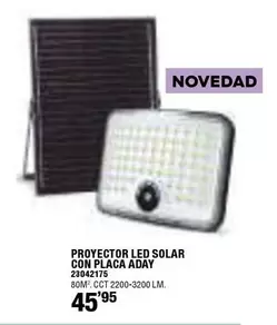 Proyector Led Solar Con Placa Aday
