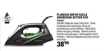 Eco - Plancha Vapor Suela Añonizada Geyser