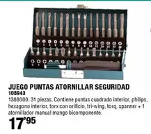 Juego Puntas Atornillar Seguridad