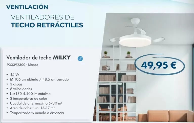 Ventilador De Techo Milky