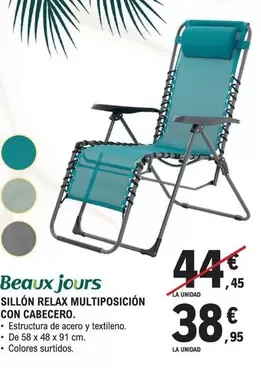 Beaux Jours - Sillon Relax Multiposicion Con Cabecero