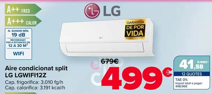 LG - Aire Acondicionado Split LGWIFI12Z