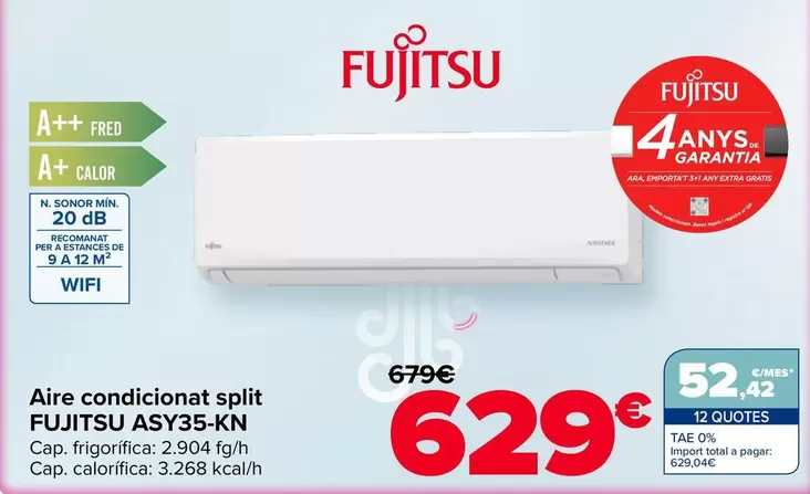 Fujitsu - Aire Acondicionado Split ASY35-KN