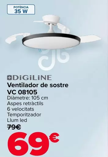 Digiline - Ventilador De Techo VC 08105