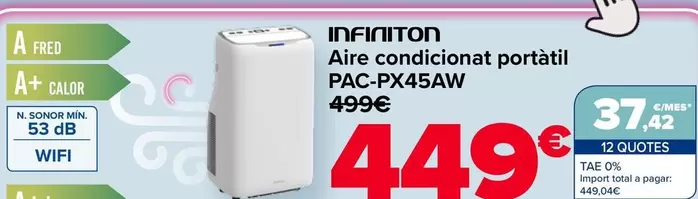 Infiniton - Aire Acondicionado Portátil PAC-PX45AW