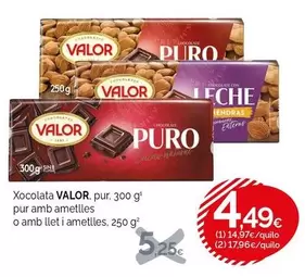 Valor - Xocolata Pur Amb Ametlles O Amb Llet I Ametlles