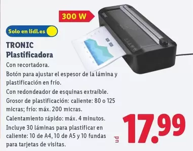 Tronic - Plastificadora