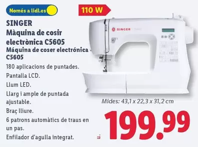 Singer - Máquina De Coser Electrónica C5605