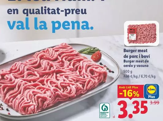 Burger Meat De Porc I Boví