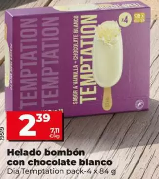 Dia Temptation - Helado Bombón Con Chocolate Blanco
