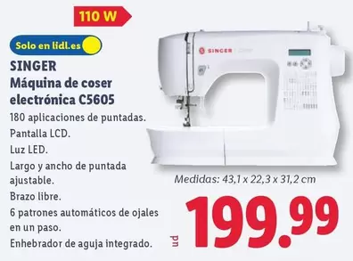 Singer - Maquina De Coser Electronica C5605