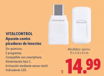 Vitalcontrol - Aparato Contra Picaduras De Insectos