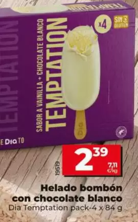 Dia Temptation - Helado Bombón Con Chocolate Blanco