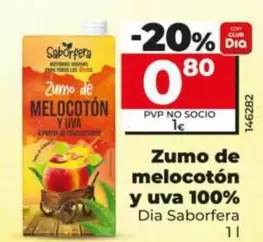 Dia Saborfera - Zumo De Melocotón Y Uva 100%