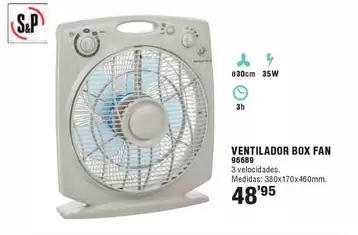 S & P - Ventilador Box Fan 96689
