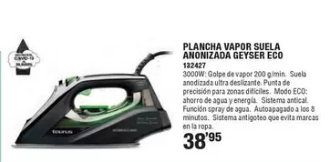 Plancha Vapor Suela Añonizada Geyser Eco