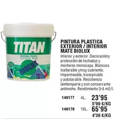 Titan - Pintura Plastica Exterior / Interior Mate Biolux