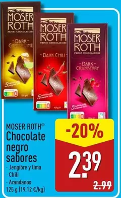 moser roth - Chocolate Negro Sabores