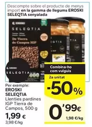 Eroski Seleqtia - Llenties Pardines IGP Tierra De Campos