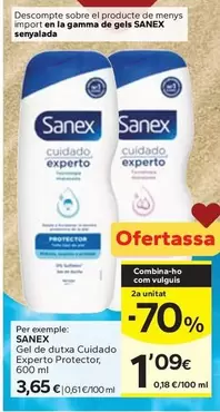 Sanex - Gel De Dutxa Cuidado Experto Protector