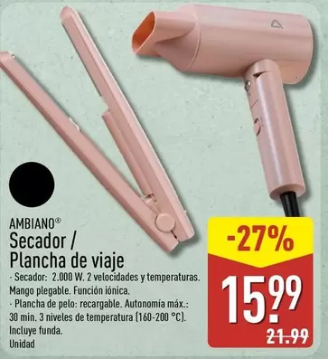 Ambiano - Secador/Plancha De Viaje