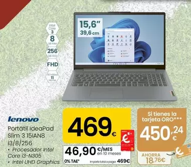 Lenovo - Portatil Ideapad Slim 3 15IAN8