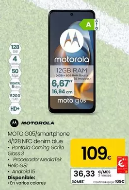 Motorola - Moto G05/Smartphone 4/128 NFC Denim Blue