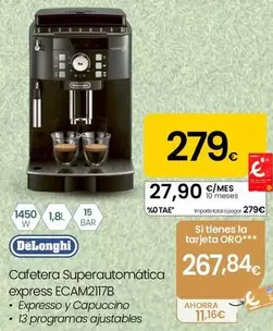 DeLonghi - Cafetera Superautomatica Express ECAM2117B 