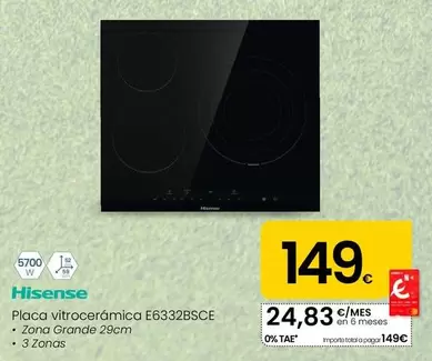 Hisense - Placa Vitrocerámica E6332BSCE 