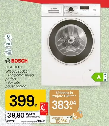 Bosch - Lavadora WGE03200ES 