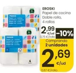 Eroski - Papel De Cocina Doble Rollo