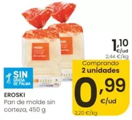Eroski - Pan De Molde Sin Corteza