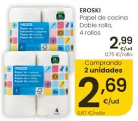 Eroski - Papel De Cocina Doble Rollo