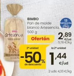 Bimbo - Pan De Molde Blanco Artesencia