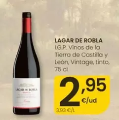 Lagar De La Robla - IG.P. Vinos De La Tierra De Castilla Y León, Vintage, Tinto