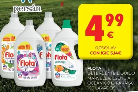 Flota - Detergente Líquido Marsella, Esencia Oceanico O Paraiso