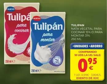 Tulipán - Nata Vegetal Para Cocinar 15% O Para Montar