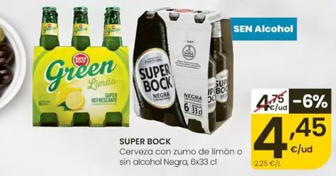Super Bock - Cerveza Con Zumo De Limon O Sin Alcohol Negra