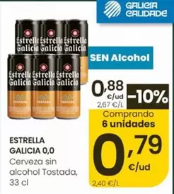 Estrella Galicia 0.0 - Cerveza Sin Alcohol Tostada
