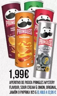 Pringles - Aperitivo De Patata Mystery Flavour, Sour Cream & Onion, Original, Jamon O Paprika