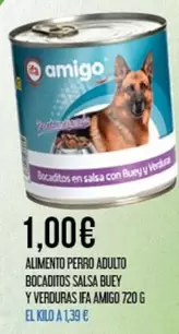 ifa amigo - Alimento Perro Adulto Bocaditos Salsa Buey Y Verduras