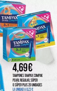 Tampax - Tampones Compak Pearl Regular, Super O Super Plus 20 Unidades