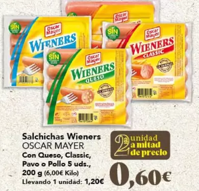 Oscar Mayer - Salchichas Wieners Con Queso, Classic, Pavo O Pollo