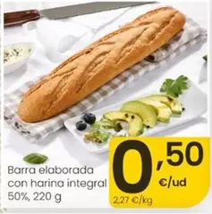 Barra Elaborada Con Harina Integral 50%