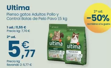 Última - Pienso Gatos Adultos Pollo Y Control Bolas De Pelo Pavo