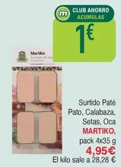 Martiko - Surtido Pate Pato, Calabaza, Setas, Oca