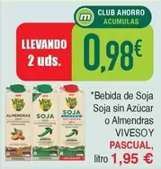 ViveSoy - Bebida De Soja Soja Sin Azúcar O Almendras