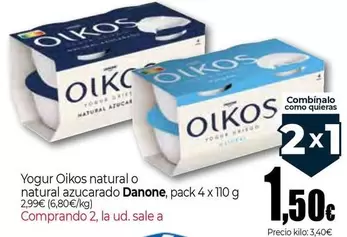 Danone - Yogur Oikos Natural O Natural Azucarado