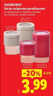 SilverCrest - Set De Recipientes Portalimentos