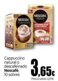 Nescafé - Cappuccino Natural O Descafeinado